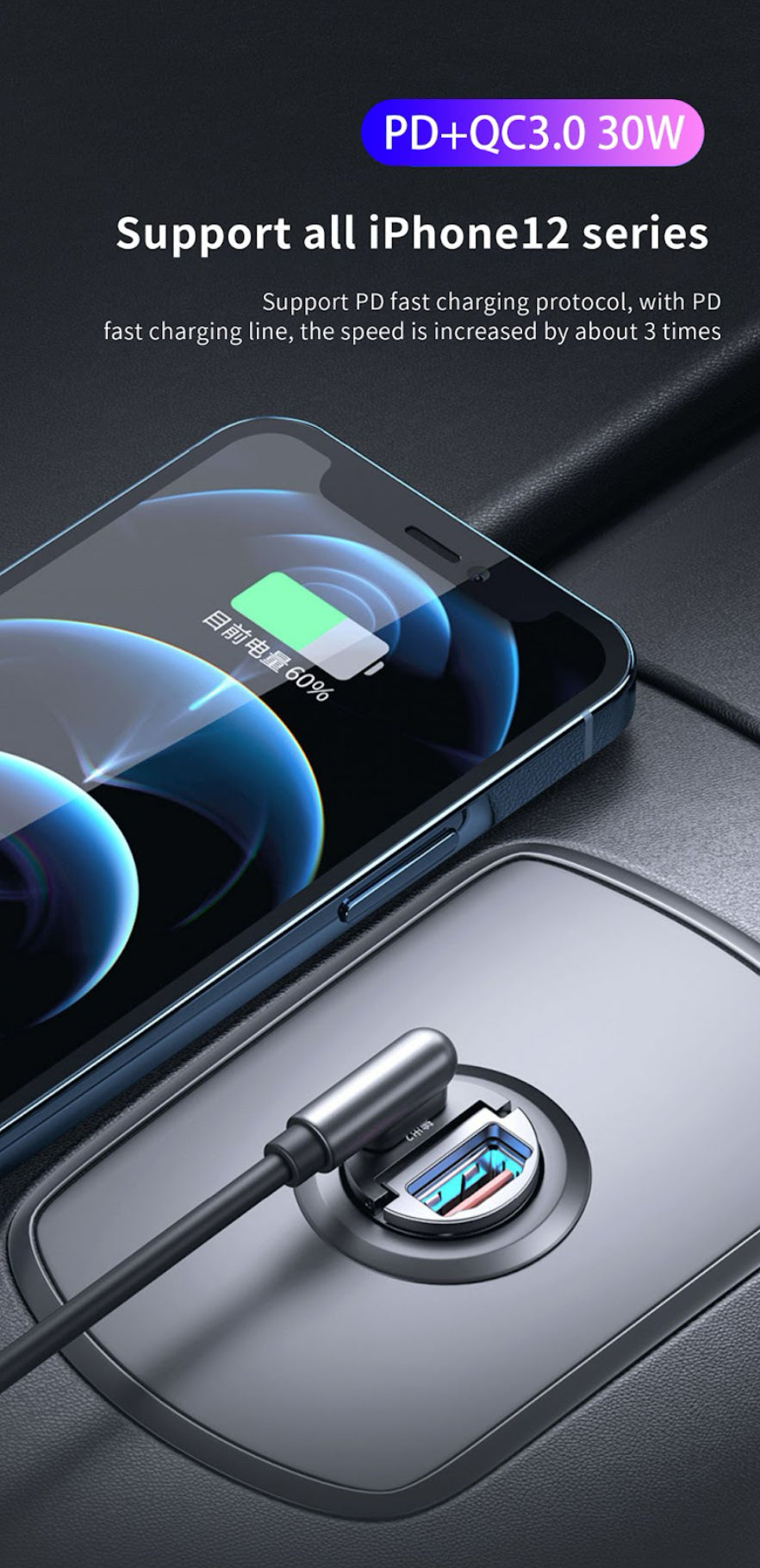 Compact 200W Car CHarger - DualBoost V2 USB Adapter