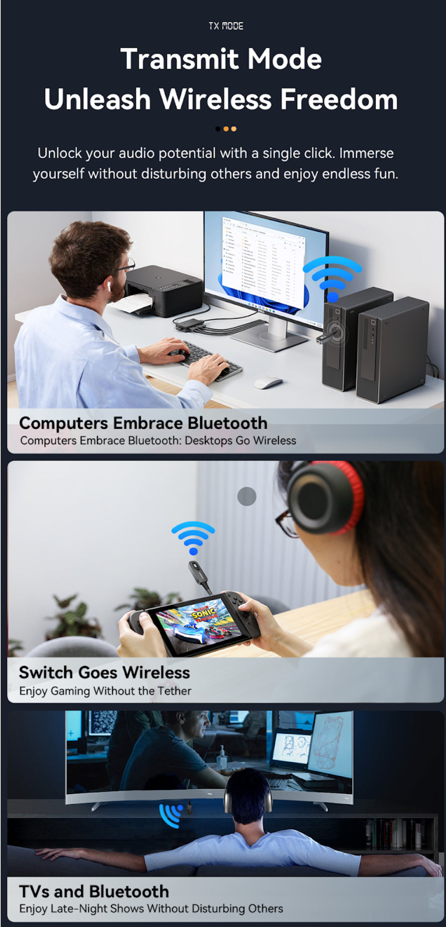 Bluetooth 5.1 AUX Adapter - StreamMate Max Wireless Transmitter