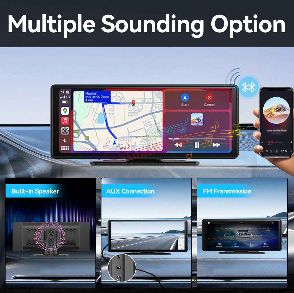 Wireless CarPlay Screen - DriveCast Pro 7” Touch Display