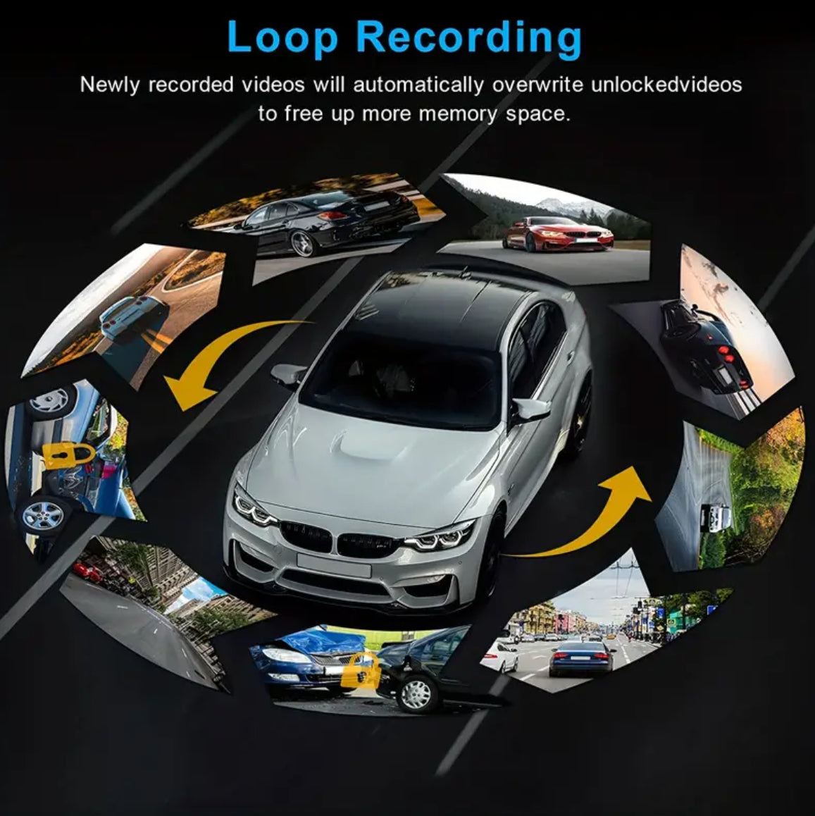 Dash Cam - VisionGuard Mini 1080P Dual IR Loop Recording