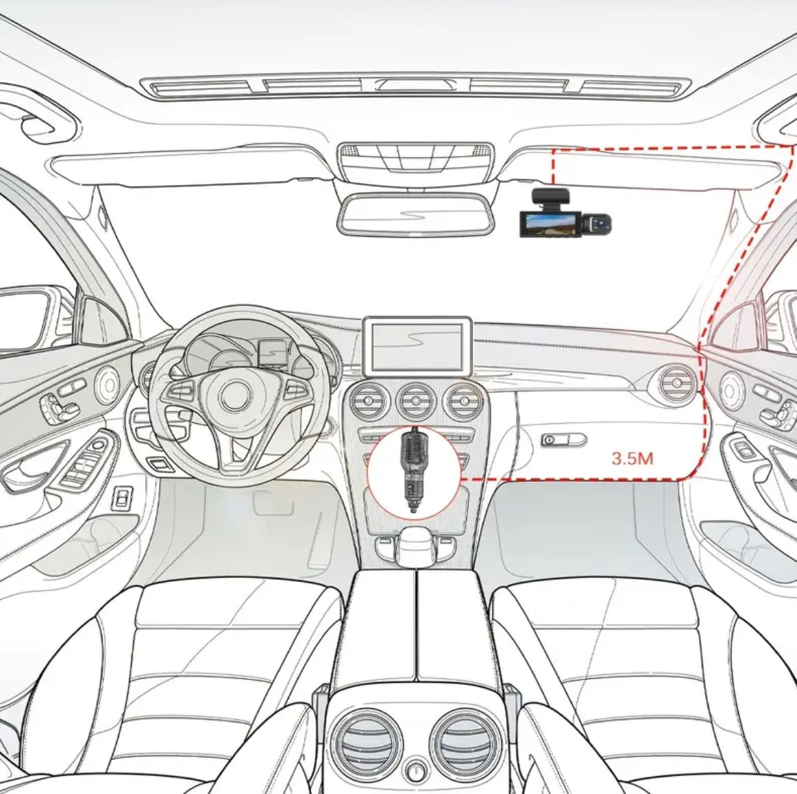 Dash Cam - VisionGuard Mini 1080P Dual IR Loop Recording